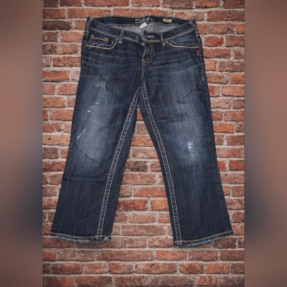 Silver Jeans Aiko Capri in Deep Indigo